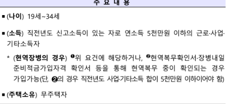 청년 주택드림 청약통장 혜택