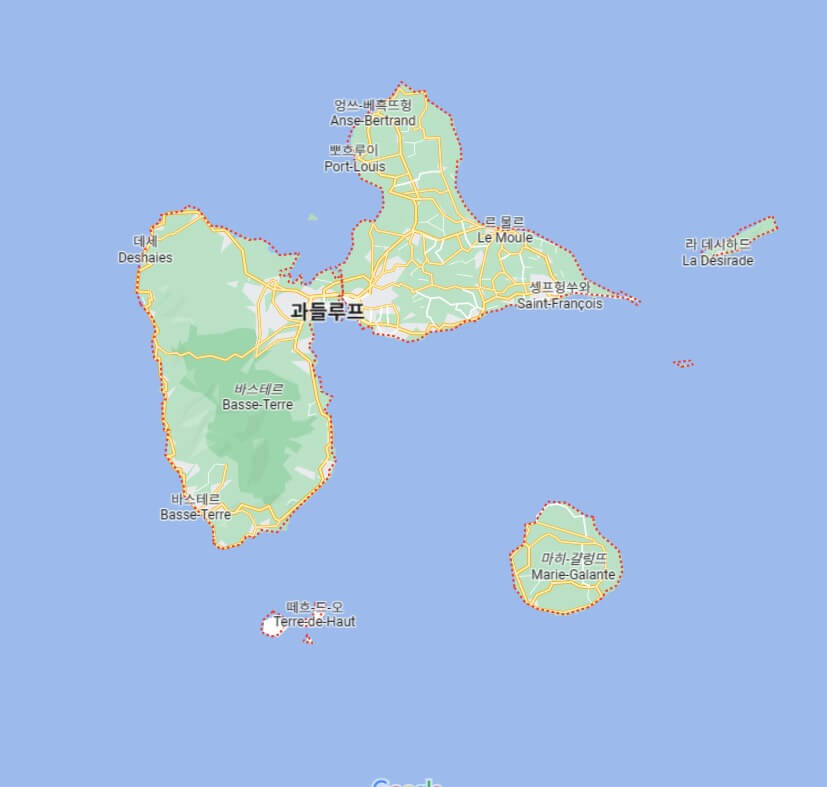 Guadeloupe&#44; 과들루프 지도