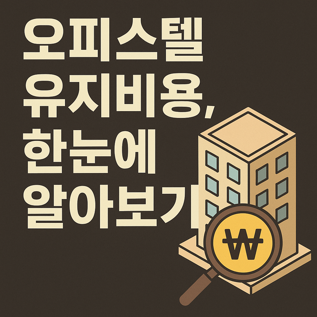 “오피스텔 유지비, 수익률을 갉아먹는 숨은 비용들”