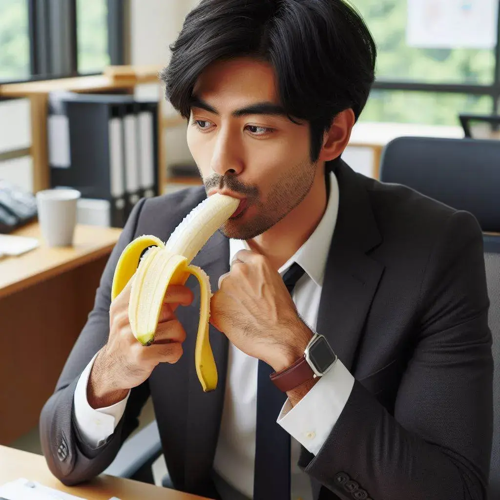 청력에-좋은-바나나를-먹는-남성