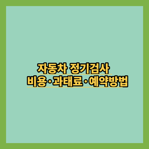 자동차-정감검사-비용-과태료-예약방법