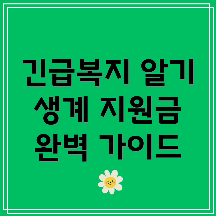 긴급복지 생계 지원금