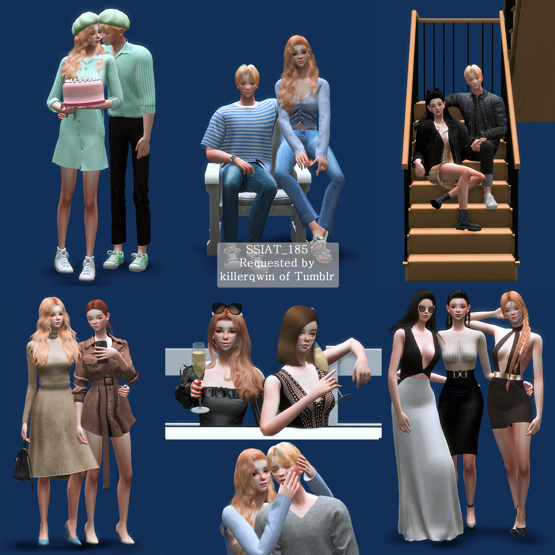 TS4 Poses — Here are two different group portraits for you...