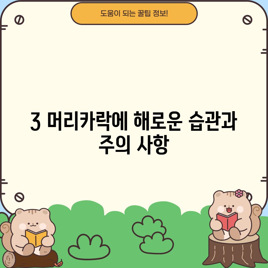 3. 머리카락에 해로운 습관과 주의 사항