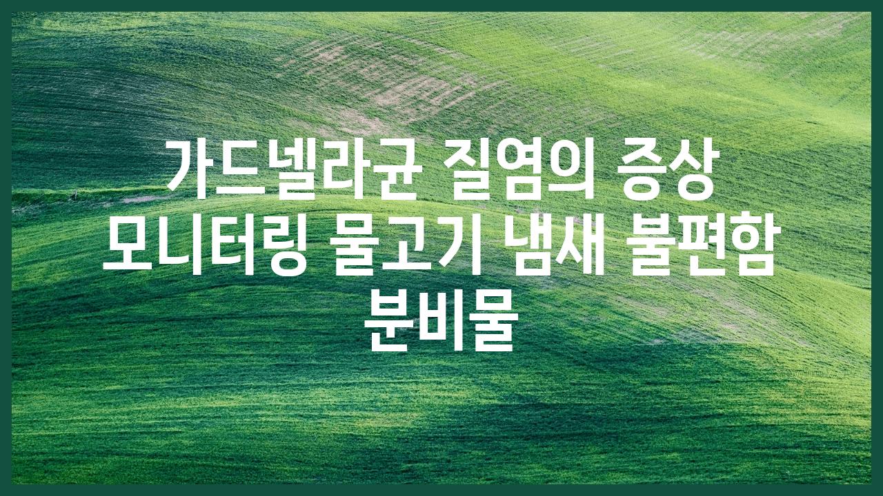 가드넬라균 질염의 증상 모니터링 물고기 냄새 불편함 분비물