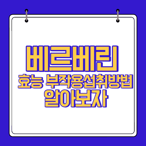  베르베린 효능 부작용 알고 섭취하자