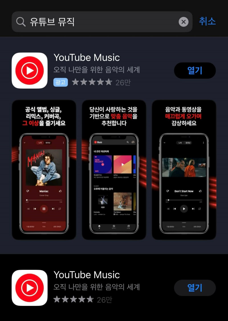YouTube Music 앱