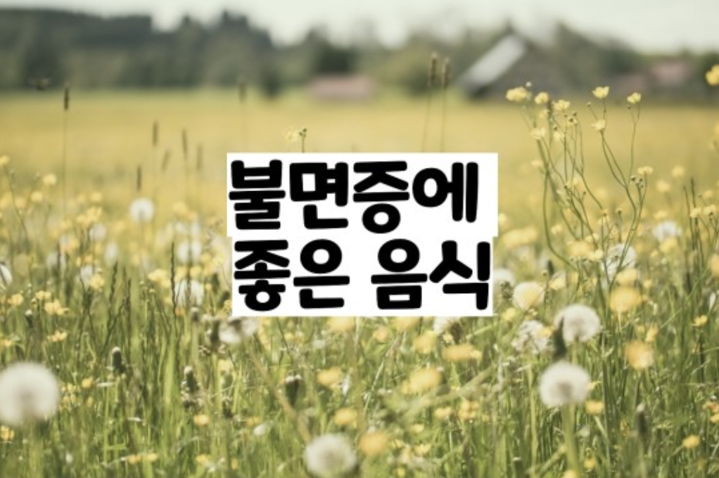  불면증에 좋은 음식, 잠 안올때 먹는음식 정리