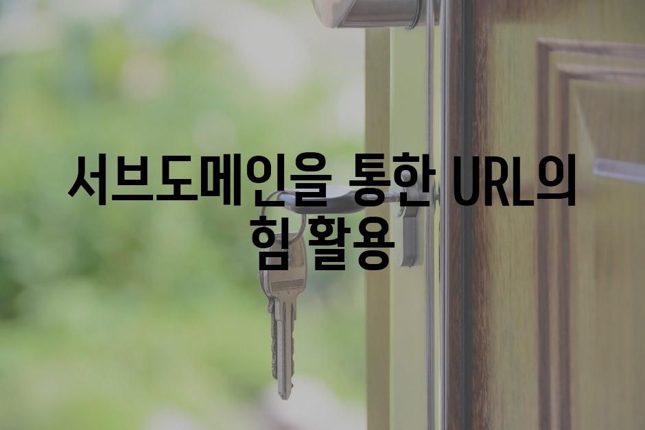 서브도메인을 통한 URL의 힘 활용