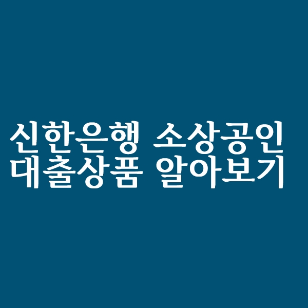 신한은행 소상공인 대출 개인사업자도 대출이 가능할까?