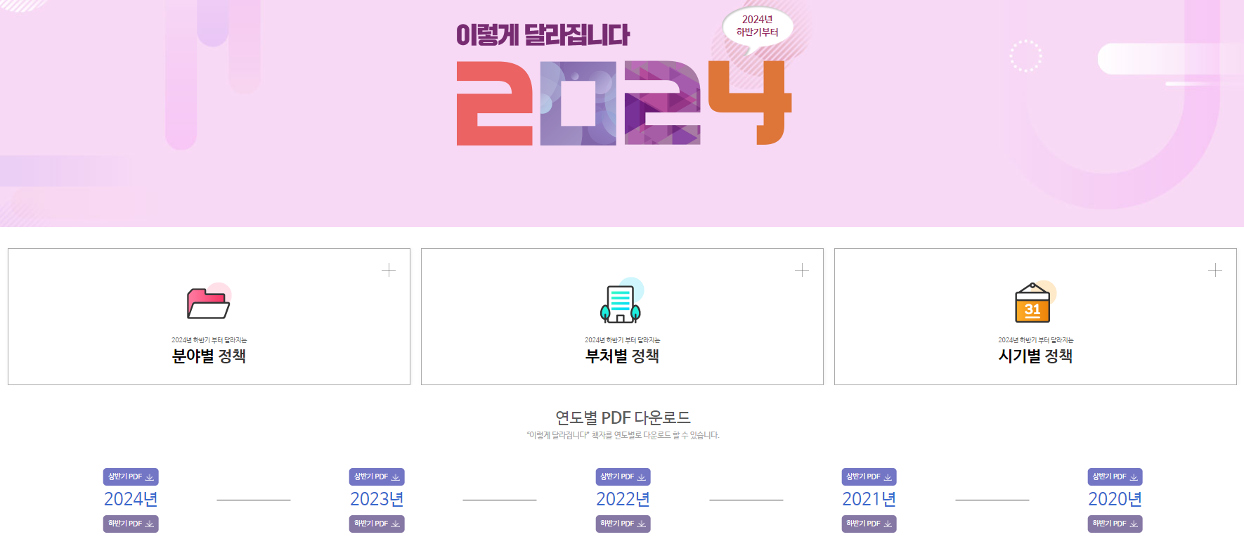 ‘이렇게 달라집니다’ 전용 웹페이지