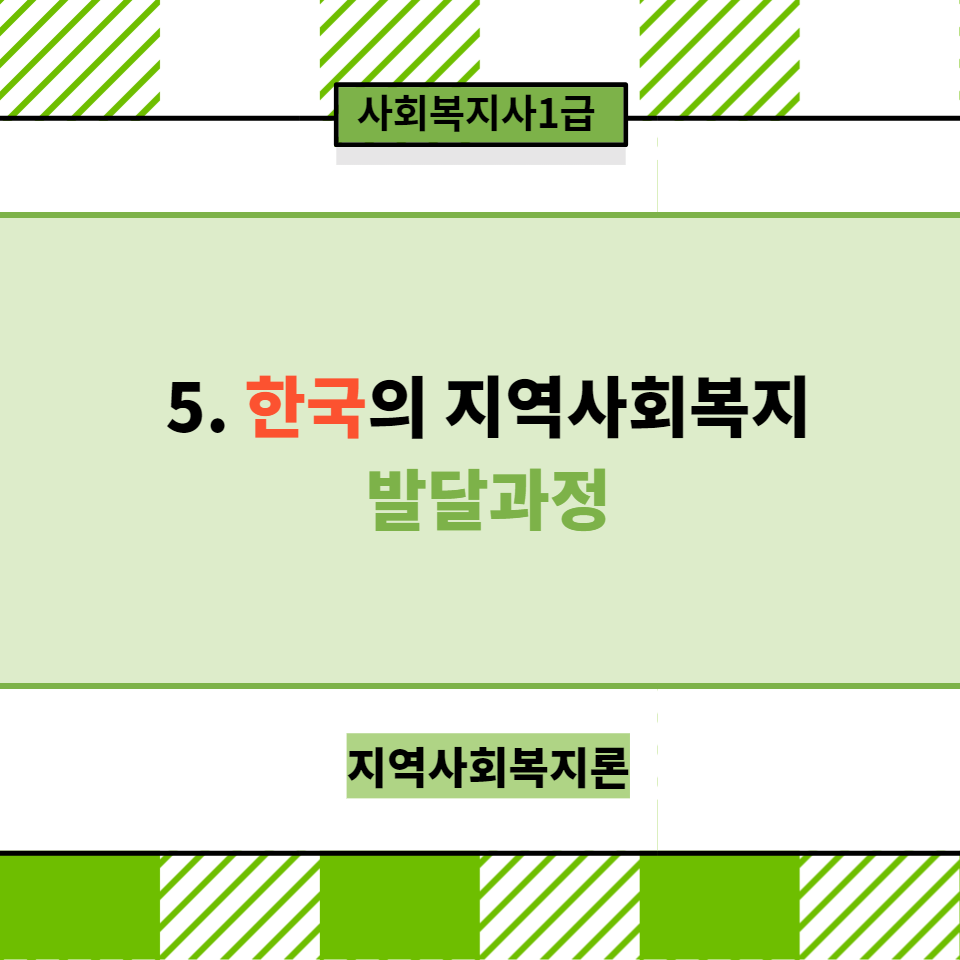  [지역사회복지론]5.  한국의 지역사회복지 발달과정