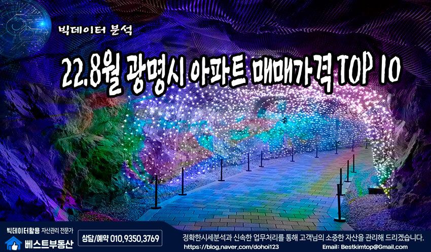  22.8월 광명시 아파트 매매거래량 TOP10 분석 !!!