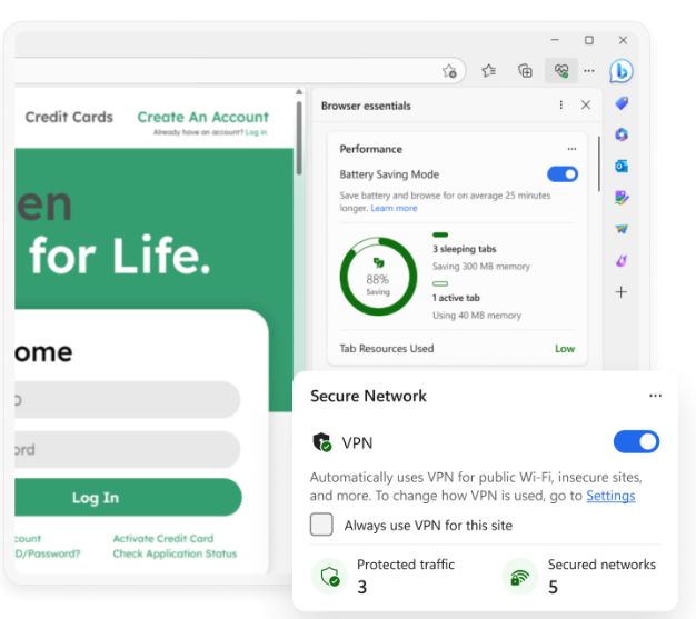 Microsoft Edge Secure Network VPN(출처-microsoft)