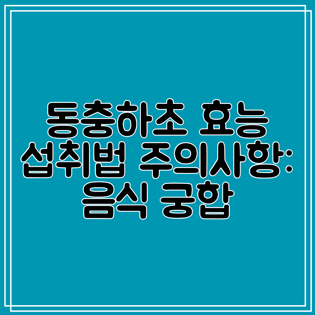 동충하초 효능 섭취법 주의사항 음식 궁합
