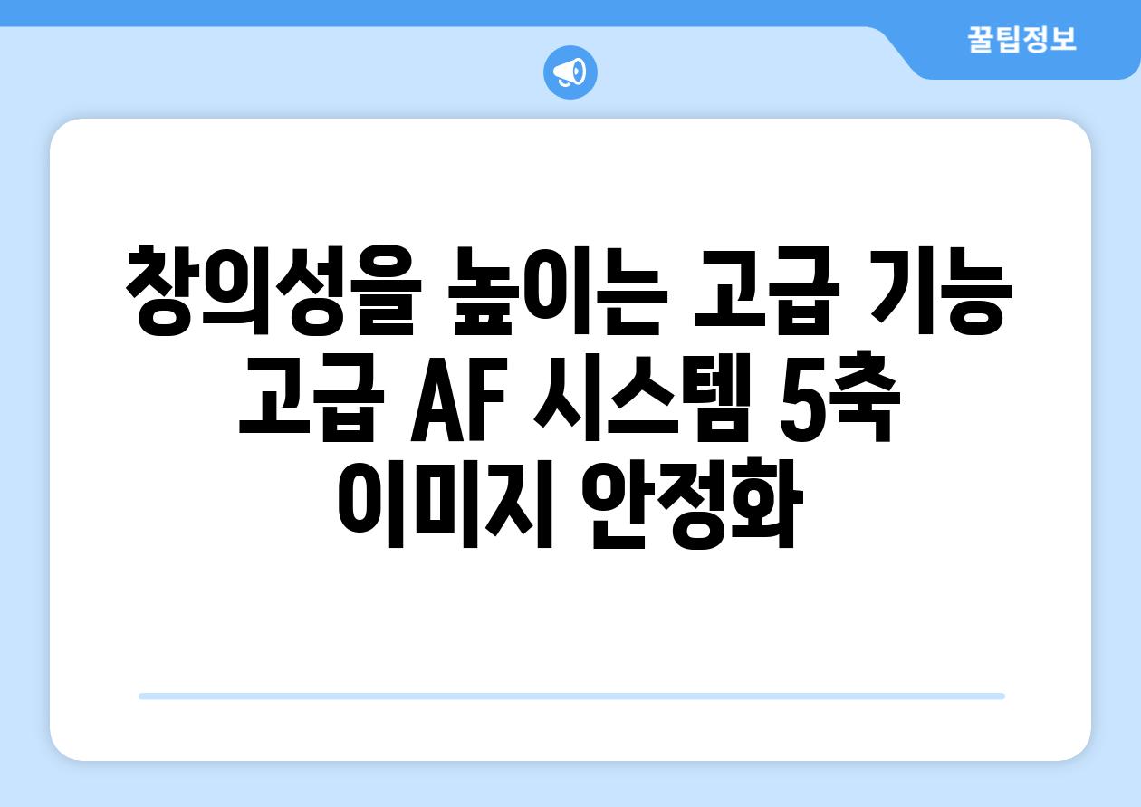 창의성을 높이는 고급 기능 고급 AF 시스템 5축 이미지 안정화