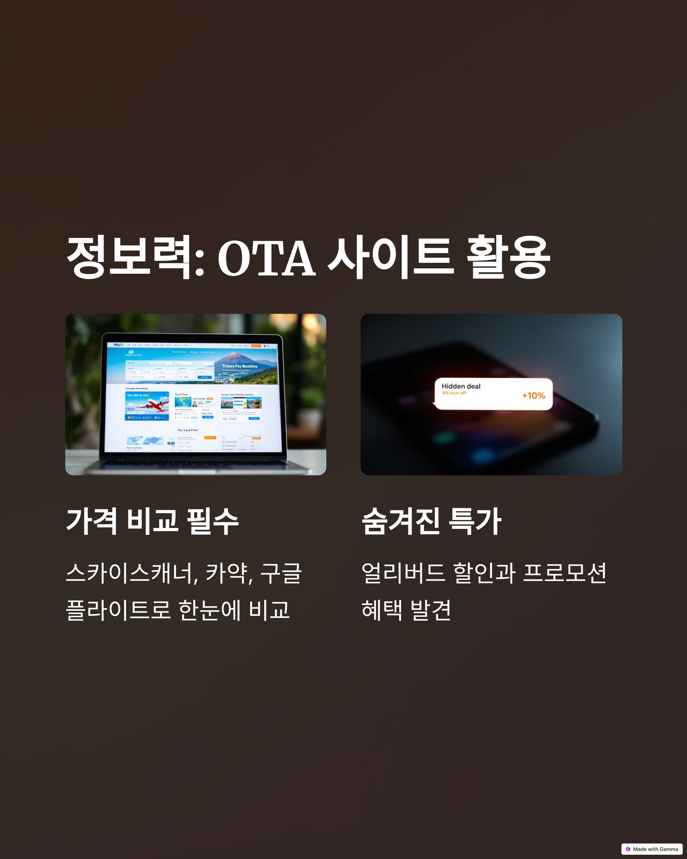 정보력 ota 사이트 활용