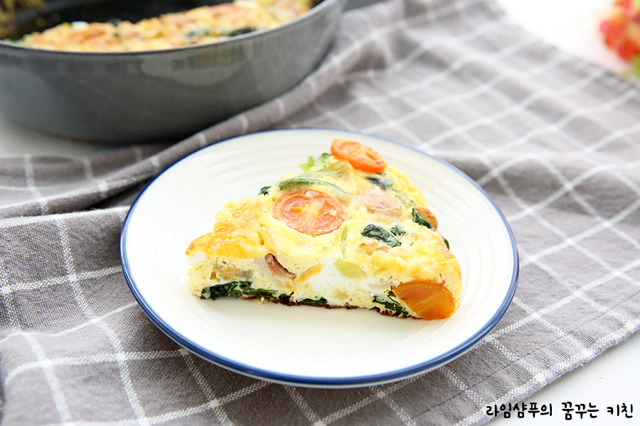 이탈리아식 오믈렛 만들기 시금치 프리타타 18