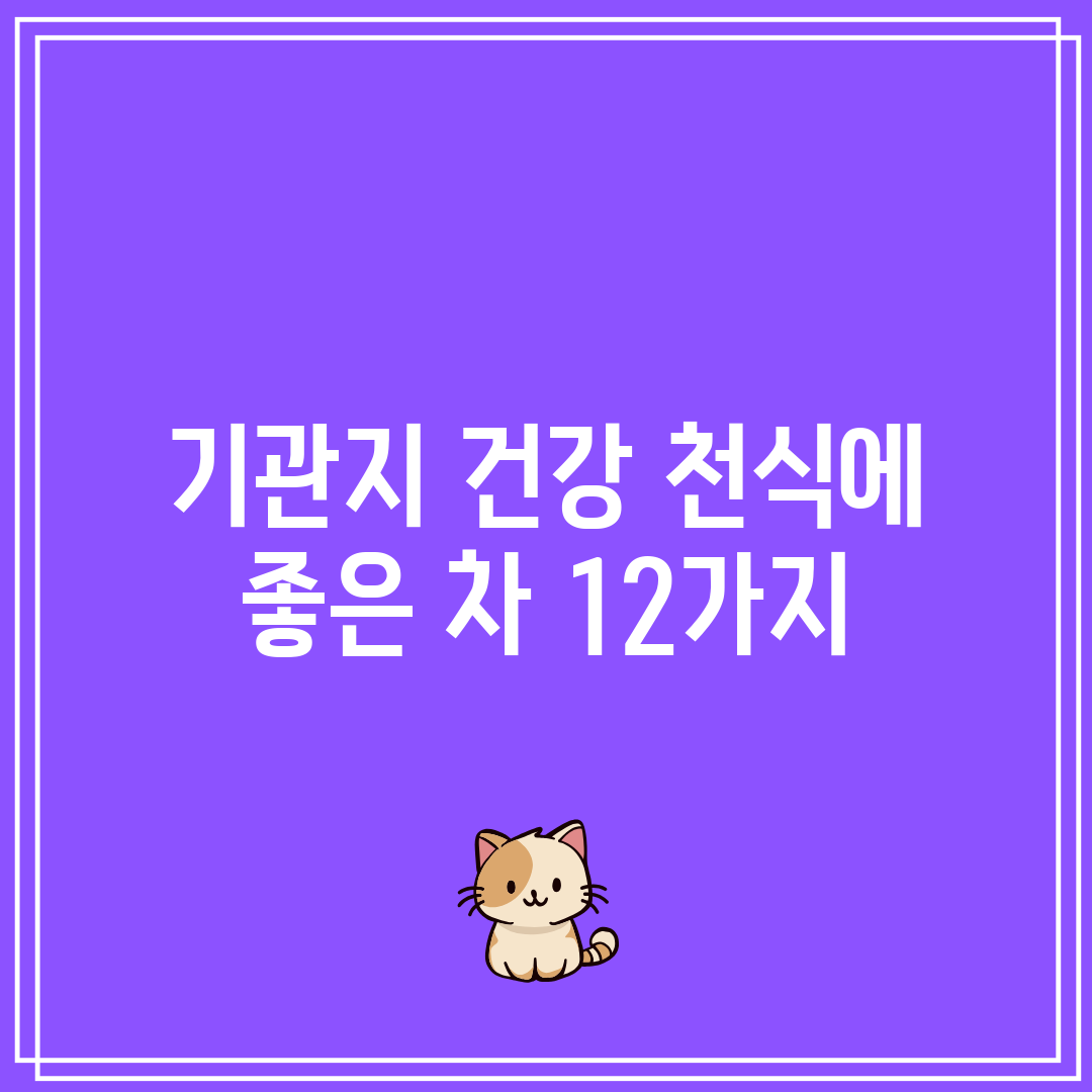 기관지 건강 천식에 좋은 차 12가지