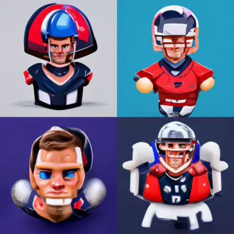 /imagine prompt: &quot;Tom Brady Holding a Football Helmet&#44; isometric&#44; full body&#44; blender 3d&#44; style of artstation and behance&#44; Disney Pixar&#44; Mobile game character&#44; clash royale&#44; cute&quot; --v 1