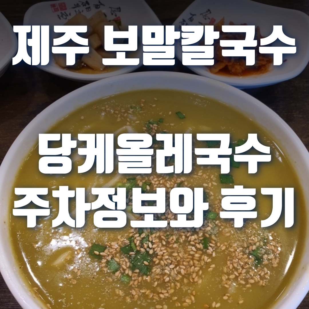  제주도 보말칼국수, 성산일출봉 근처 당케올레국수 후기와 주차