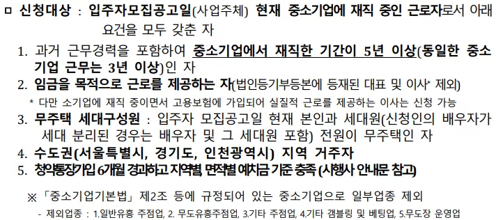 신청 자격. 출처: 공고문