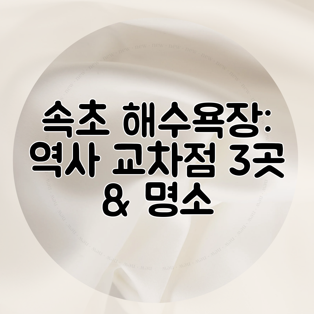 속초 해수욕장 역사 교차점 3곳 &amp; 명소