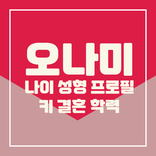  오나미 나이 성형 프로필 키 결혼 학력 인스타그램