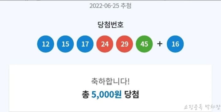 1021회-로또-당첨번호-5등당첨