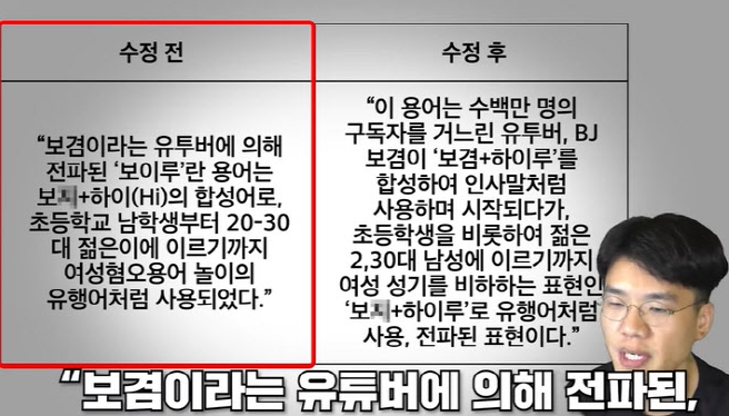 유튜버 보겸 윤지선 세종대 교수 보이루 재판 판결 5000만원 배상 여시 반응