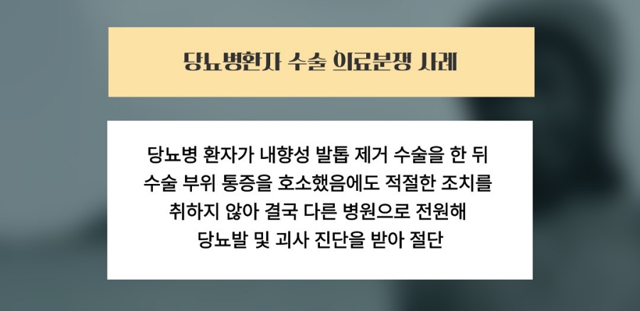 당뇨병환자 수술 손해배상 소송