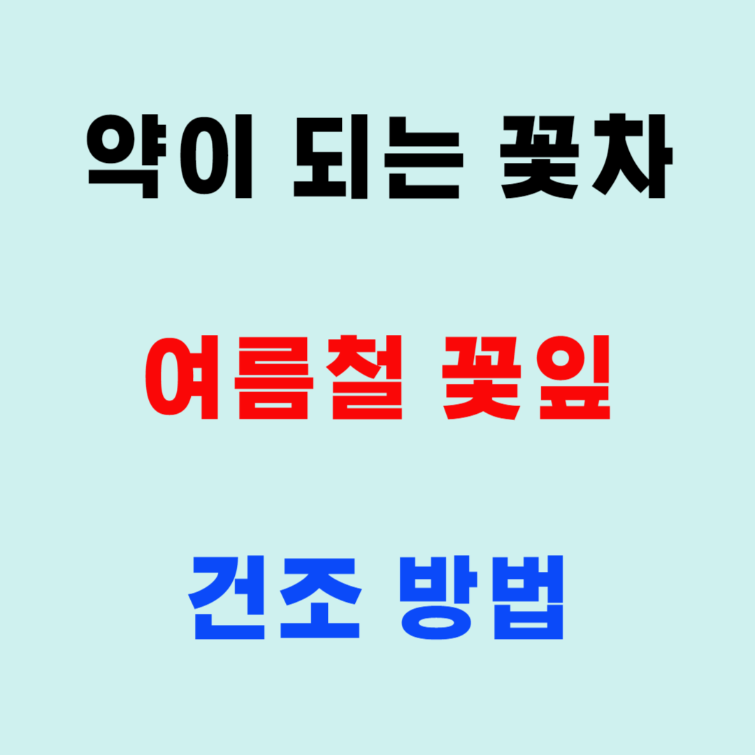 여름철 꽃잎 건조 방법