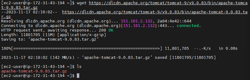 wget 아파치톰캣 설치