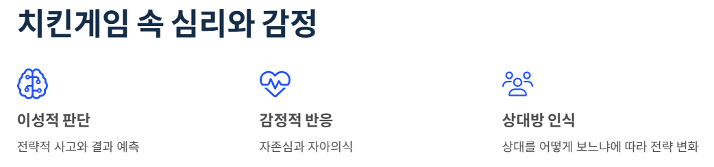 치킨게임 속 심리와 감정 세가지 예시