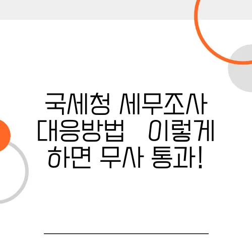 국세청 세무조사 대응방법 – 이렇게 하면 무사 통과!