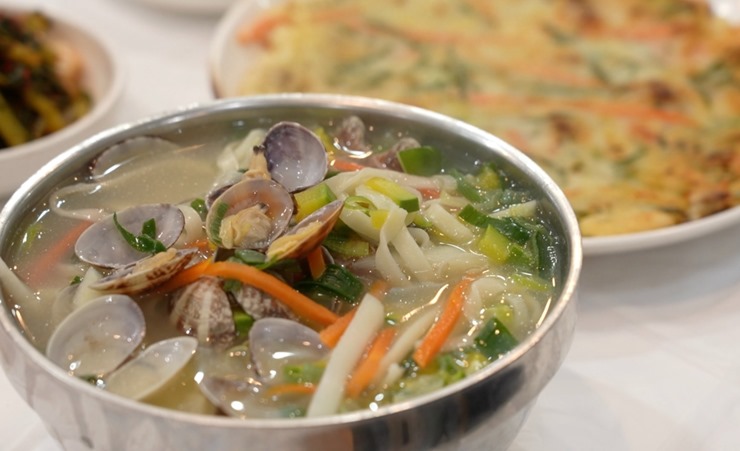 바지락칼국수-파전