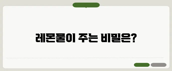 레몬물 효능 독소 배출부터 다이어트까지 완벽 정리!