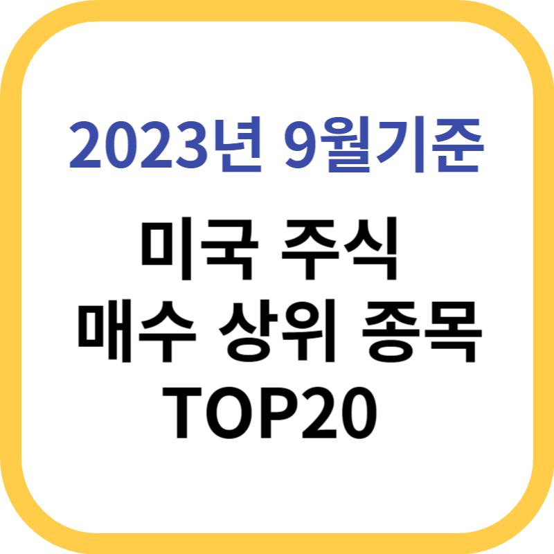 미국 주식 매수 상위 종목 TOP20 - 23년 9월기준