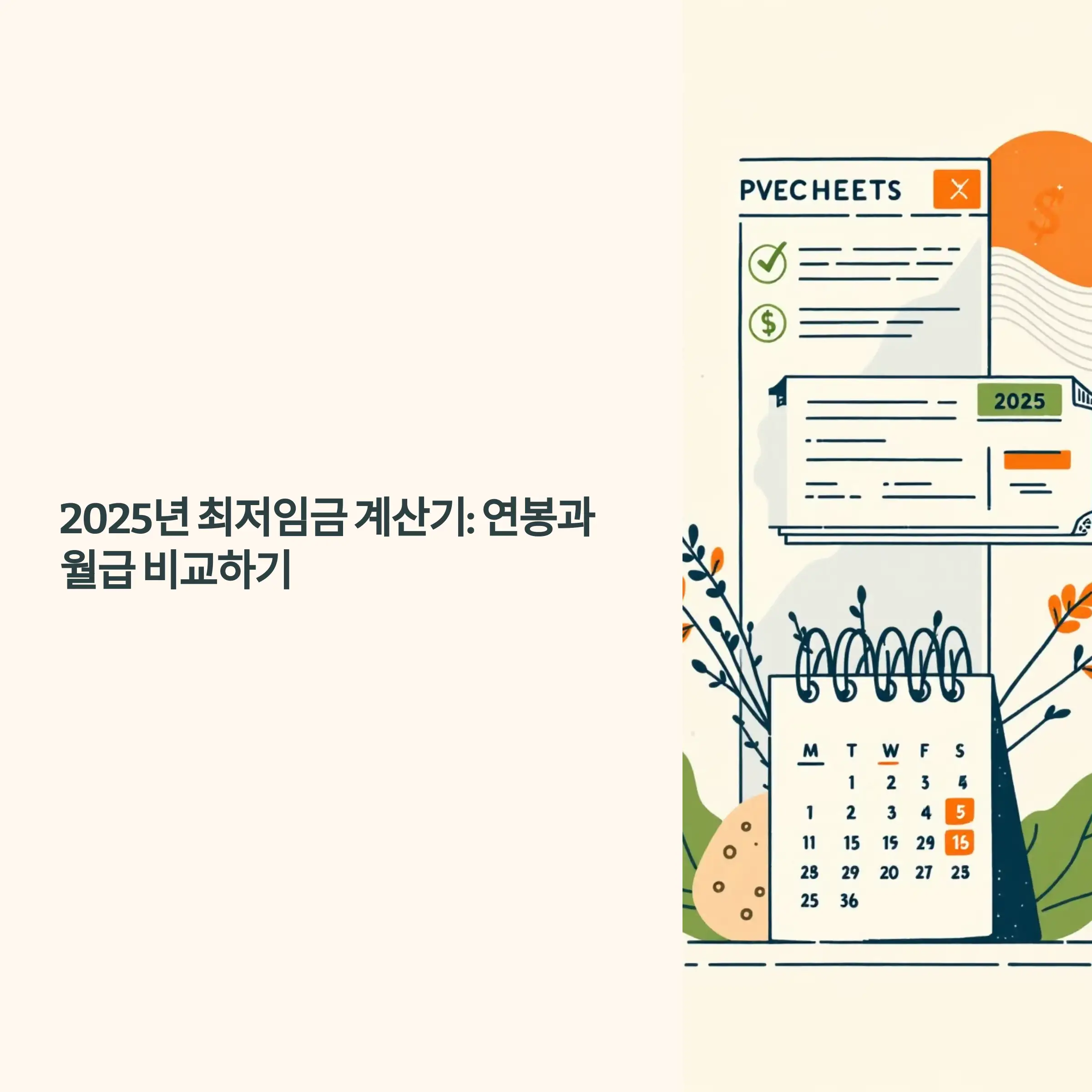 2025년 최저임금 계산기 : 연봉과 월급 비교하기