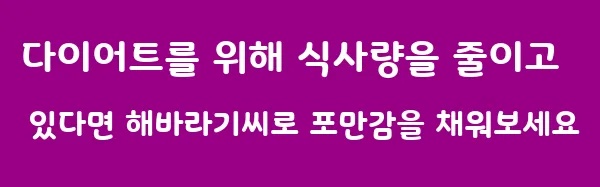 다이어트를 위해 식사량을 줄이고 있다면 해바라기씨로 포만감을 채워보세요