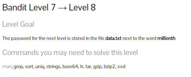  CTF Bandit Level 7 → Level 8 강좌 - 패스워드 탐색