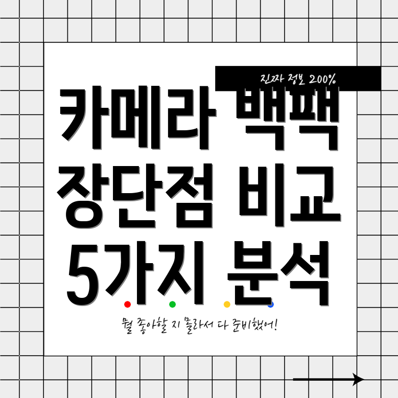 카메라가방백팩긍정적인로검증된5가지장단점비교분석