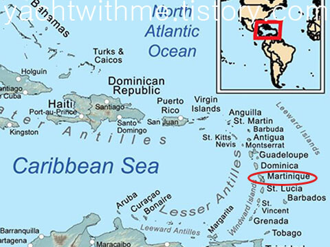 지도-마르티니크 지도-캐리비안 지도