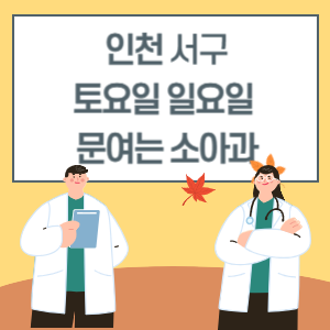 인천 서구 토요일 일요일 소아과 진료 병원 리스트