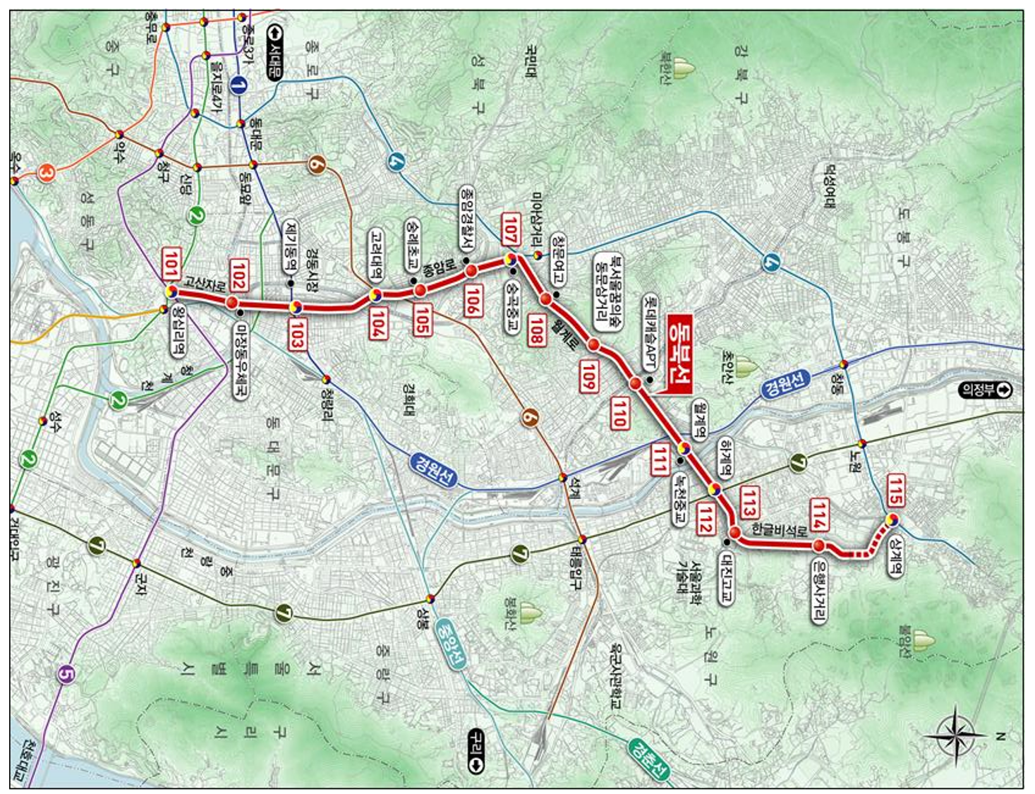 서울-경전철-동북선-노선도-사진