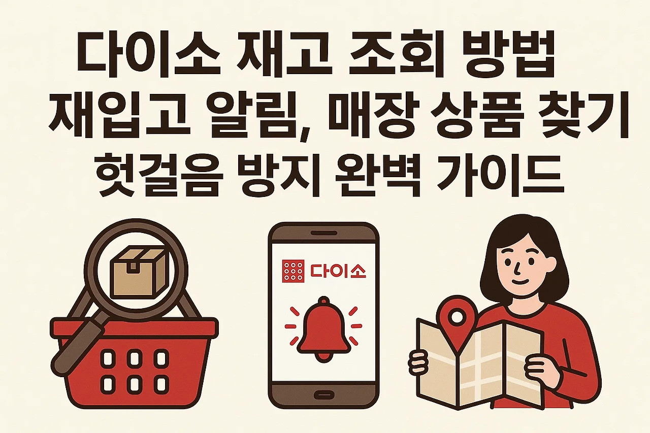다이소 재고 조회 방법, 재입고 알림, 매장 상품 찾기 - 헛걸음 방지 완벽 가이드 안내 이미지