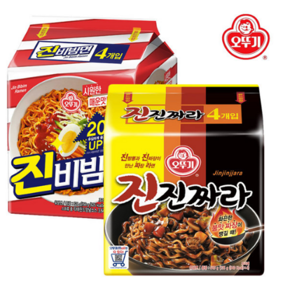  오뚜기 진비빔면4개 + 진진짜라4개