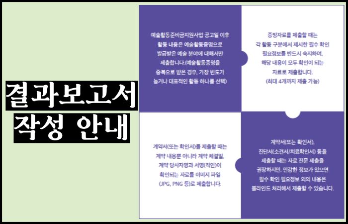 신진예술인-예술활동준비금-지원사업-결과보고서