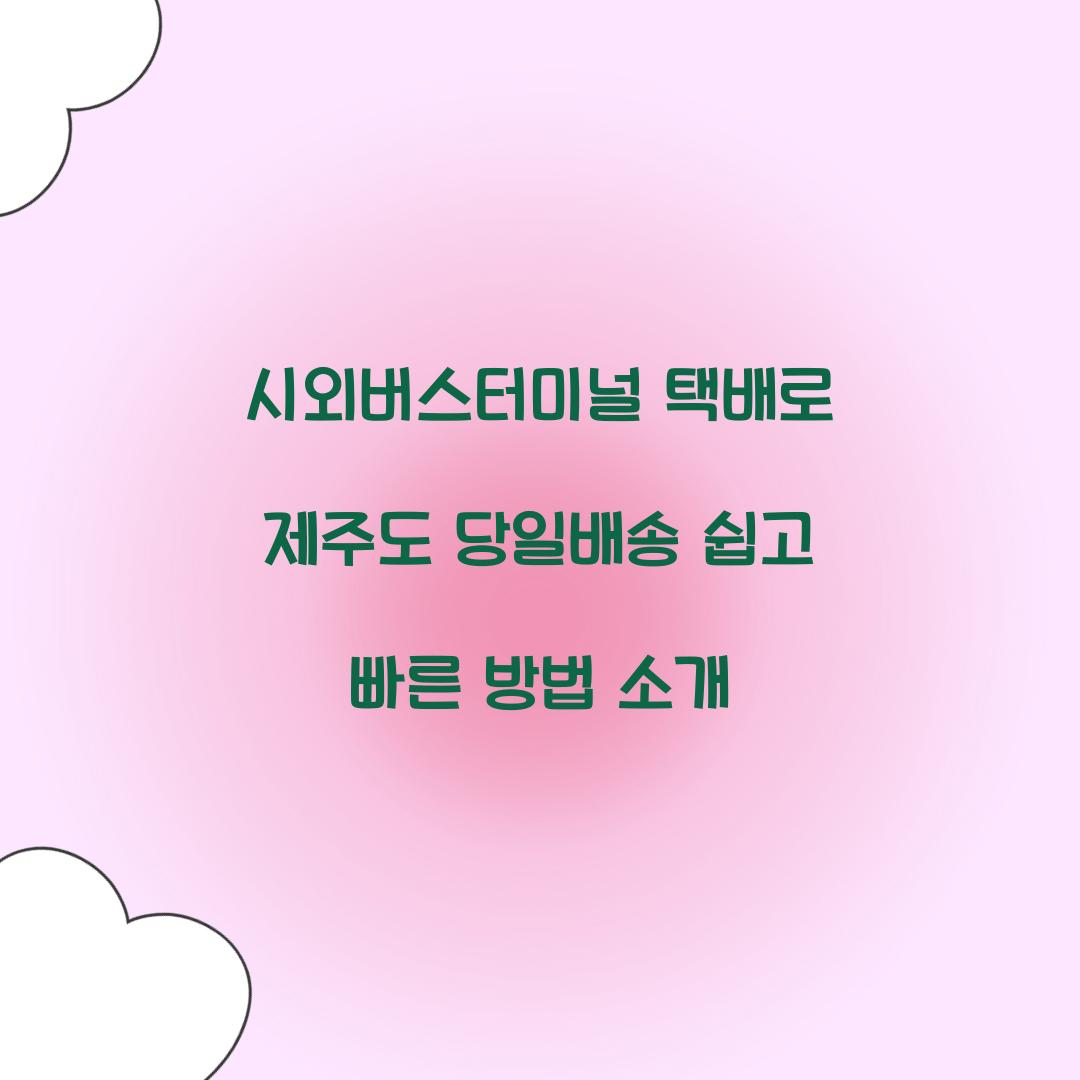 시외버스터미널 택배