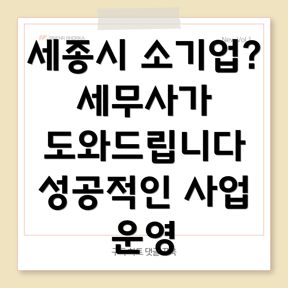 세종시 소기업 세무사